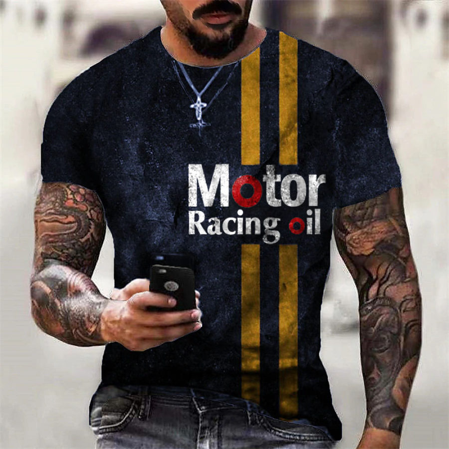 Men's T-Shirt Plus Size Short Sleeve Vintage Motor Racing Oil Stripe Summer Daily Tops Black Blue Green
Men's T-Shirt Plus Size Short Sleeve Vintage Motor Racing Oil Stripe Summer Daily Tops Black Blue Green