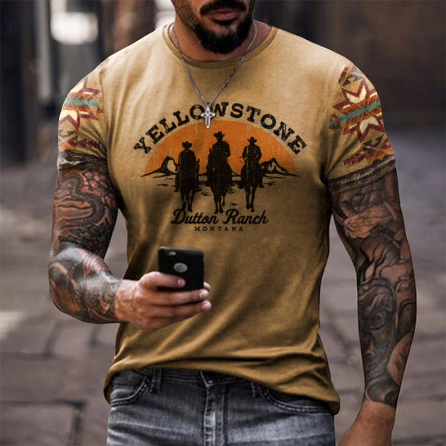 Men's T-Shirt Western Cowboy Yellowstone Ethnic Style Print Pattern Short Sleeve Round Neck Summer Tee
Men's T-Shirt Western Cowboy Yellowstone Ethnic Style Print Pattern Short Sleeve Round Neck Summer Tee
