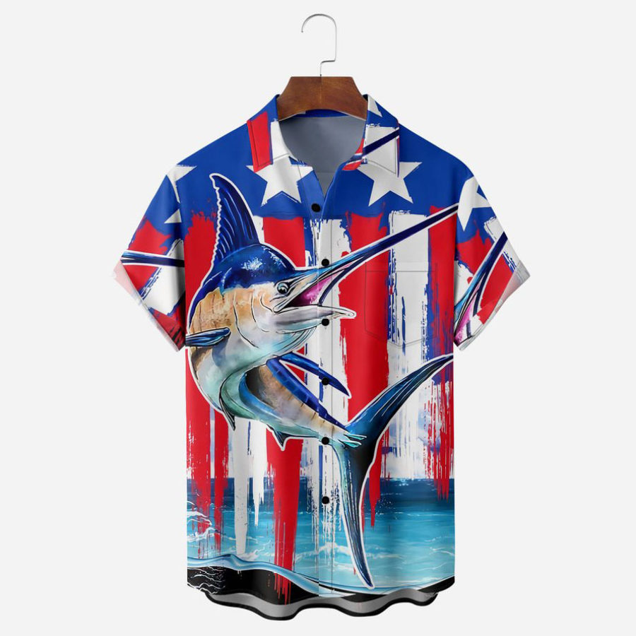 Men's Shirt Vintage American Flag Sailfish Plus Size Short Sleeve Hawaii Beach Summer Daily Tops Blue
Men's Shirt Vintage American Flag Sailfish Plus Size Short Sleeve Hawaii Beach Summer Daily Tops Blue