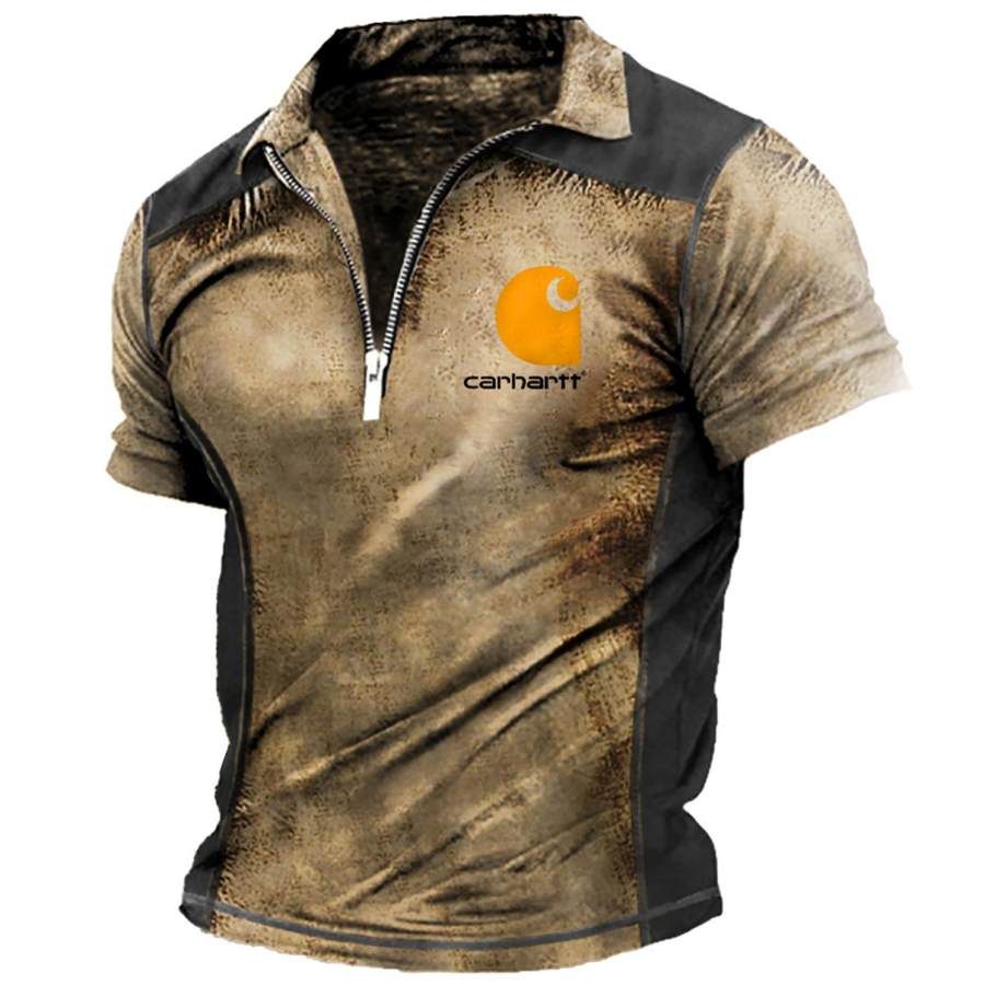 Men's T-Shirt Vintage Polo Zip Summer Daily Tops Outdoor Short Sleeve Colorblock Khaki
Men's T-Shirt Vintage Polo Zip Summer Daily Tops Outdoor Short Sleeve Colorblock Khaki