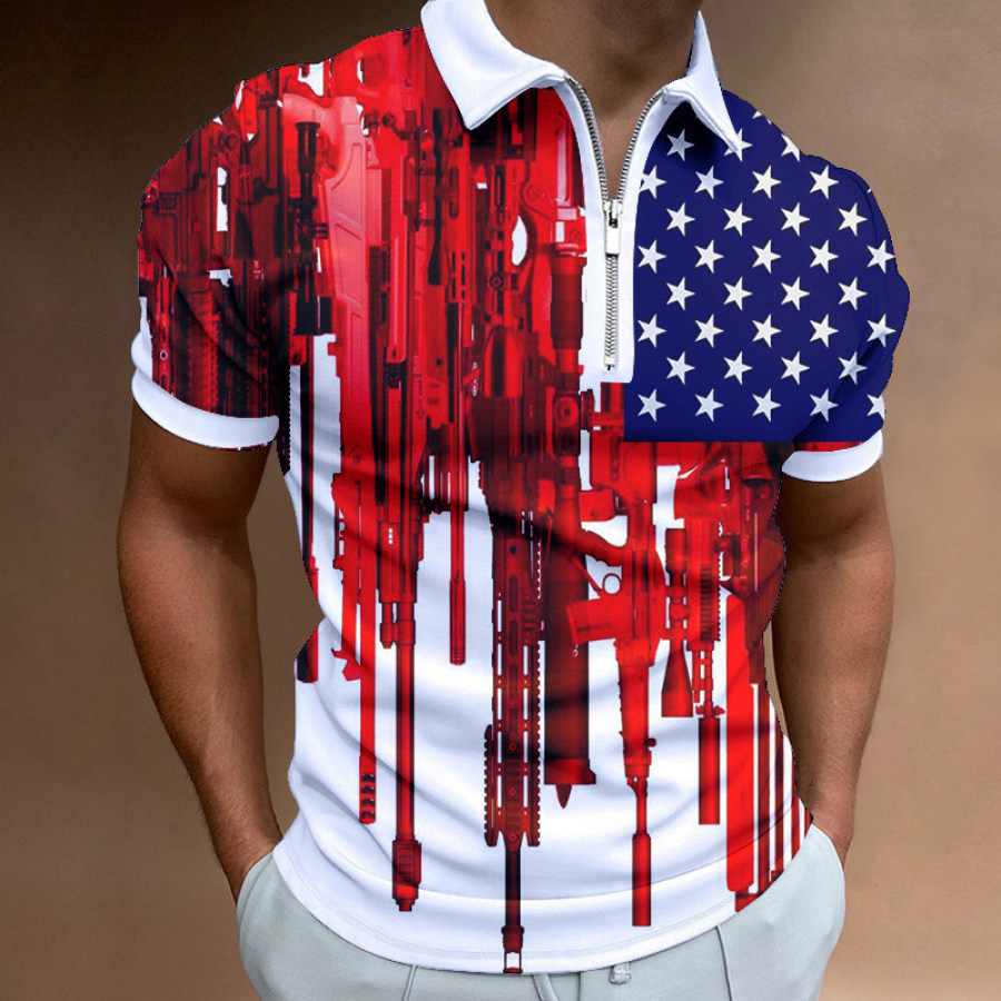 Men's Polo Shirt American Flag Zip Polo Golf Shirt Turndown Casual 3D Zipper Print Clothing Short Sleeve Top
Men's Polo Shirt American Flag Zip Polo Golf Shirt Turndown Casual 3D Zipper Print Clothing Short Sleeve Top