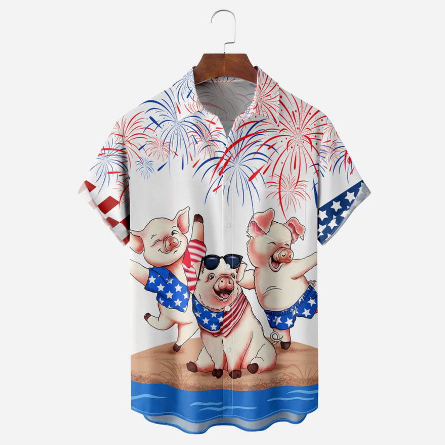 Men's Shirt Vintage American Flag Pig Fireworks Plus Size Short Sleeve Hawaii Beach Summer Daily Tops
Men's Shirt Vintage American Flag Pig Fireworks Plus Size Short Sleeve Hawaii Beach Summer Daily Tops