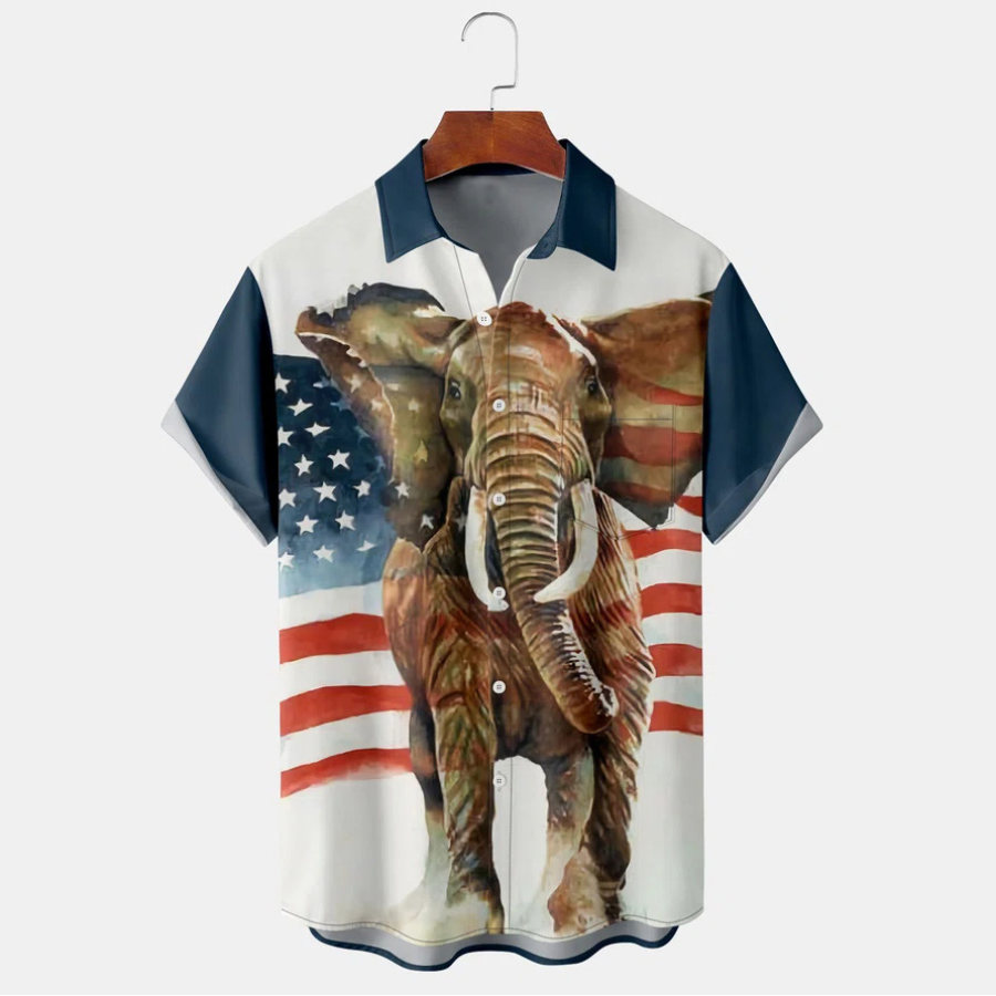 Men's Shirt Vintage American Flag Elephant Plus Size Short Sleeve Hawaii Beach Summer Daily Tops
Men's Shirt Vintage American Flag Elephant Plus Size Short Sleeve Hawaii Beach Summer Daily Tops