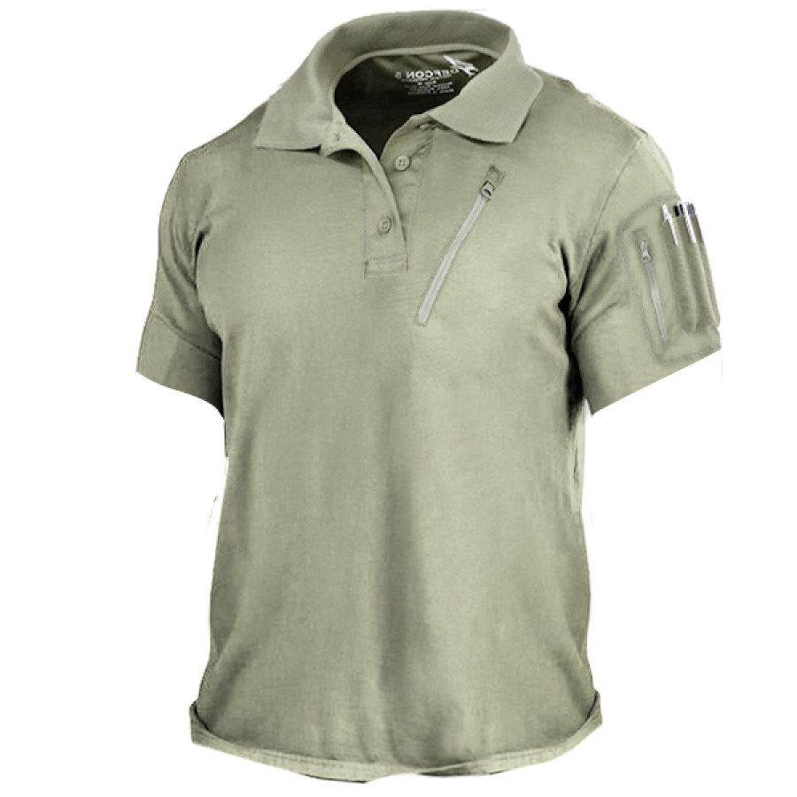 Men's Tactical Polo Shirt Outdoor Retro Multi Zipper Pocket Tool Casual Short Sleeve T-Shirt
Men's Tactical Polo Shirt Outdoor Retro Multi Zipper Pocket Tool Casual Short Sleeve T-Shirt