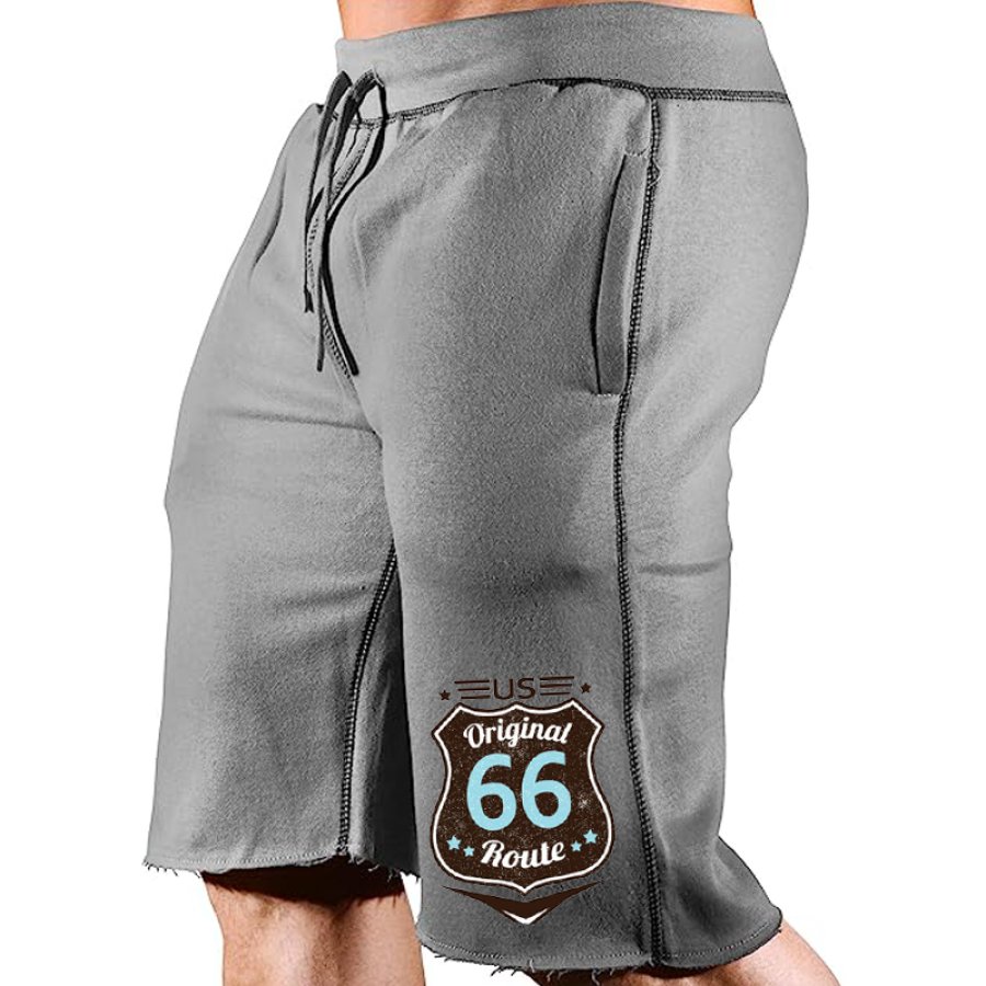 Men's Sweatshirt Shorts Route 66 Print Sports Casual Breathable Elastic Waist Shorts
Men's Sweatshirt Shorts Route 66 Print Sports Casual Breathable Elastic Waist Shorts