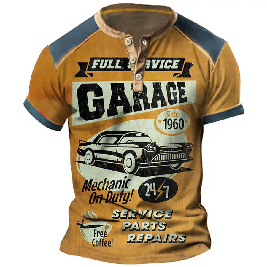 Men's T-Shirt Vintage Garace Auto Henley Colorblock Short Sleeve Summer Daily Tops Orange
Men's T-Shirt Vintage Garace Auto Henley Colorblock Short Sleeve Summer Daily Tops Orange