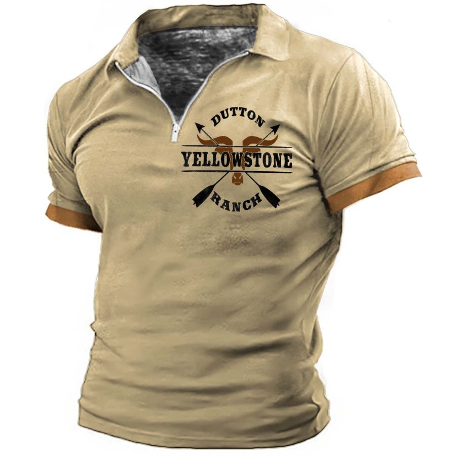 Men's T-Shirt Zip Polo Vintage Western Yellowstone Skull Bull Colorblock Outdoor Summer Daily Tops
Men's T-Shirt Zip Polo Vintage Western Yellowstone Skull Bull Colorblock Outdoor Summer Daily Tops