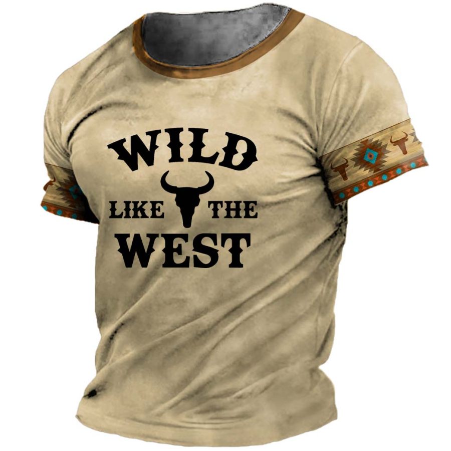 Men's T-Shirt Plus Size Short Sleeve Vintage Western Wild Like The West Summer Daily Tops Khaki
Men's T-Shirt Plus Size Short Sleeve Vintage Western Wild Like The West Summer Daily Tops Khaki