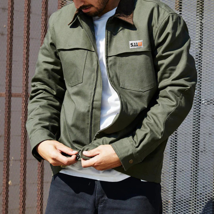 Men's Jacket Canvas Full Zip Vintage 511 Corduroy Collar Color Block Panel Outdoor Outerwear
Men's Jacket Canvas Full Zip Vintage 511 Corduroy Collar Color Block Panel Outdoor Outerwear