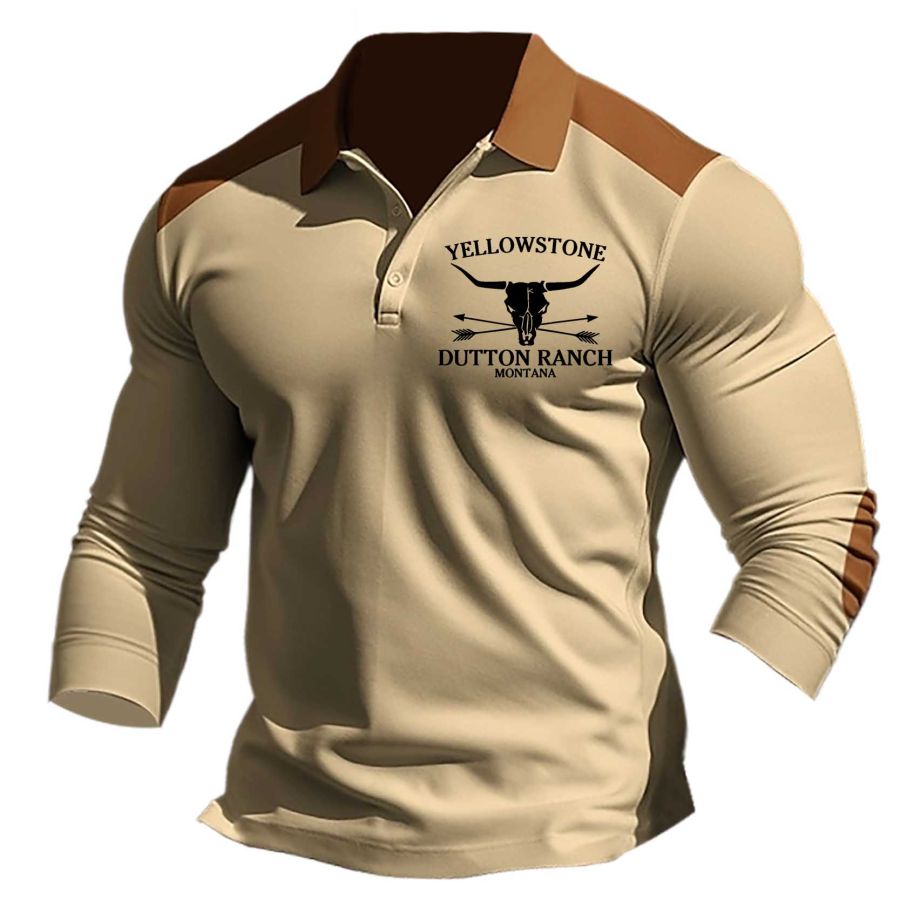 Men's T-Shirt Polo Long Sleeve Vintage Western Yellowstone Colorblock Daily Tops Khaki
Men's T-Shirt Polo Long Sleeve Vintage Western Yellowstone Colorblock Daily Tops Khaki