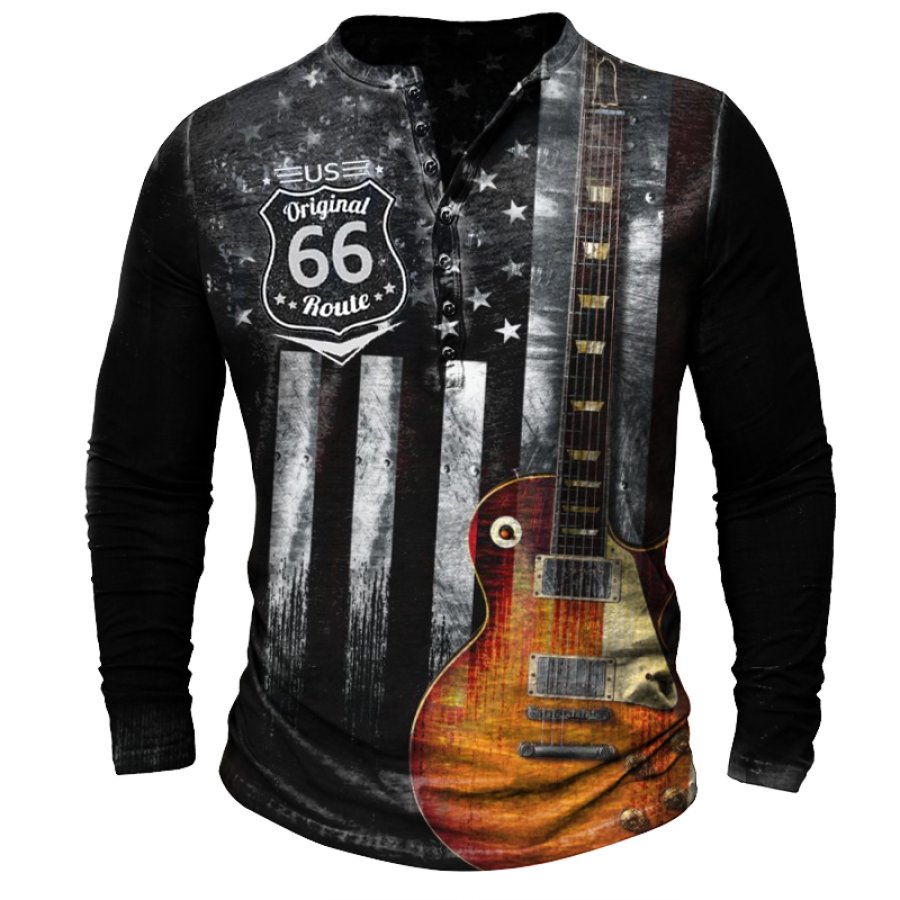Men's American Flag Rock Guitar Graphic Print Henley Collar T-Shirt Long Sleeve Top Comfortable Casual
Men's American Flag Rock Guitar Graphic Print Henley Collar T-Shirt Long Sleeve Top Comfortable Casual