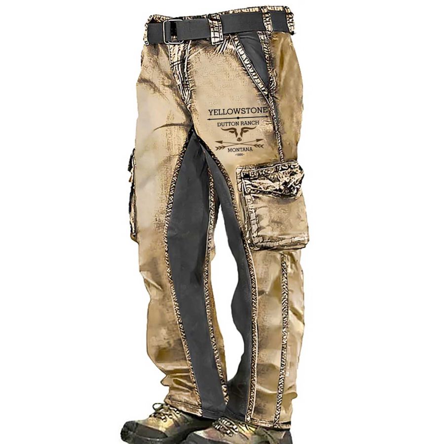Men's Cargo Pants Vintage Yellowstone Pockets Outdoor Colorblock Casual Daily Work Trousers Khaki
Men's Cargo Pants Vintage Yellowstone Pockets Outdoor Colorblock Casual Daily Work Trousers Khaki