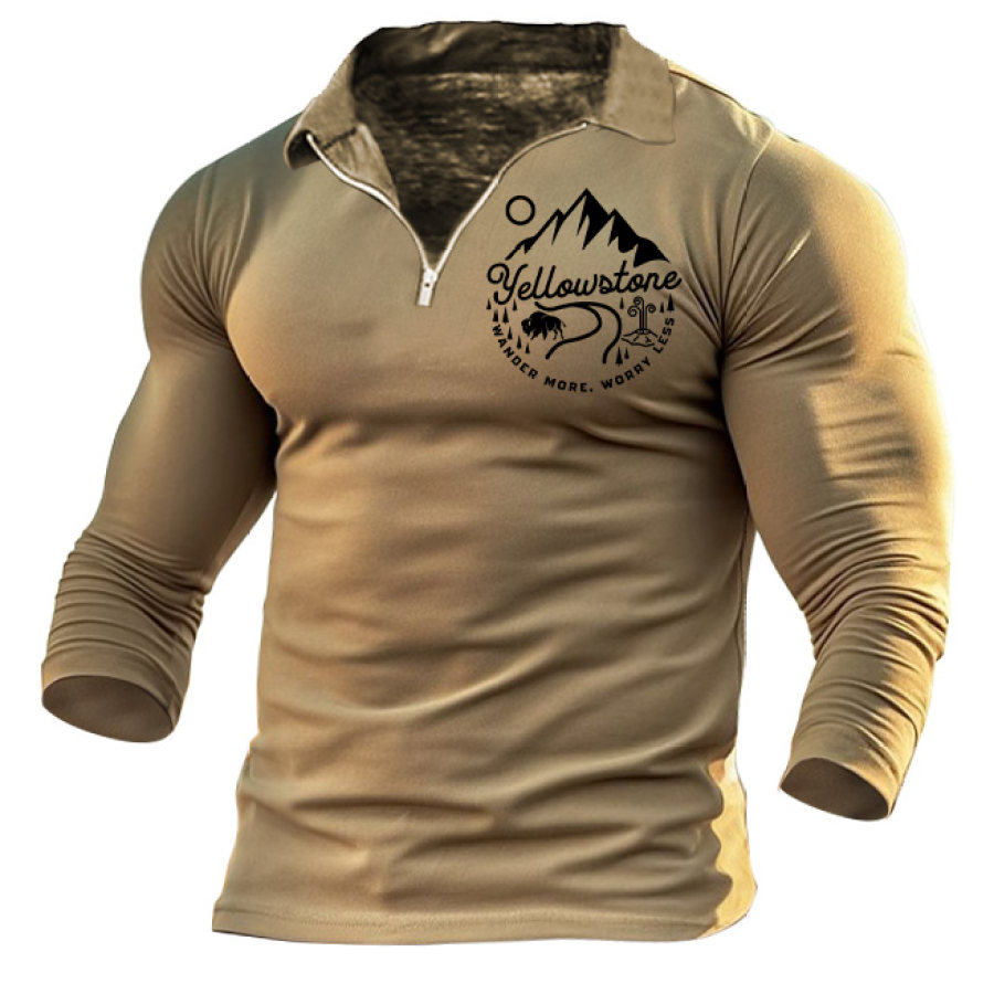 Camiseta Masculina Manga Longa Com Zíper E Lapela Vintage Yellowstone Tops Diários Caqui
Camiseta Masculina Manga Longa Com Zíper E Lapela Vintage Yellowstone Tops Diários Caqui