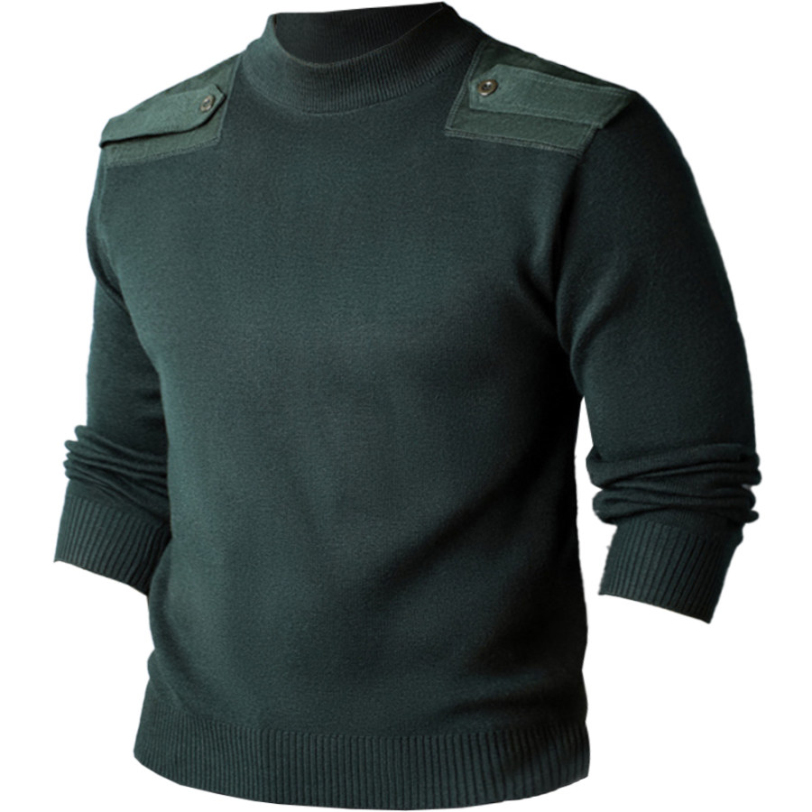 

Мужской открытый повседневный вязаный свитер с круглым вырезом зеленый