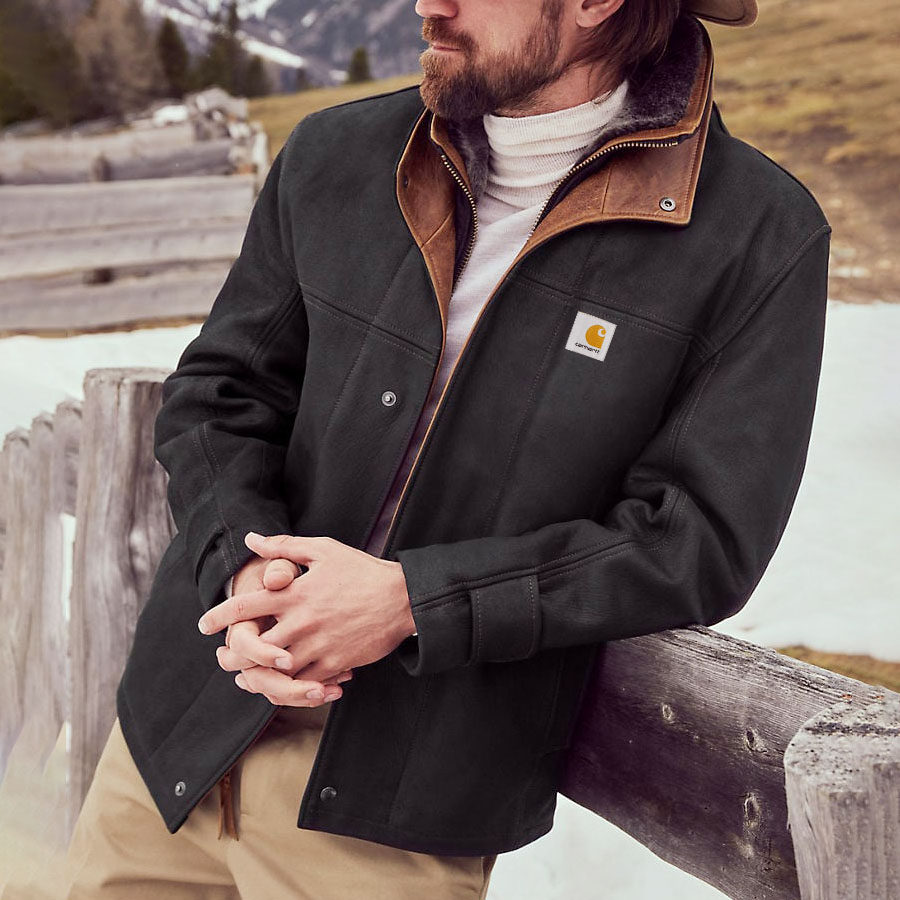 Chaqueta De Hombre De Lana De Cuero Vintage Merino Bolsillo Cuello Alto Abrigo Al Aire Libre Negro
Chaqueta De Hombre De Lana De Cuero Vintage Merino Bolsillo Cuello Alto Abrigo Al Aire Libre Negro