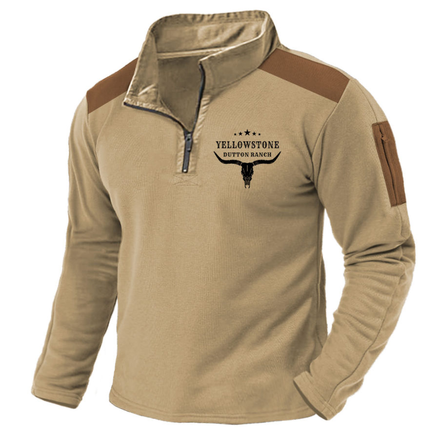 Herren-Sweatshirt Yellowstone Outdoor-Reißverschlusstasche Viertelreißverschluss Taktische Alltagsoberteile Khaki
Herren-Sweatshirt Yellowstone Outdoor-Reißverschlusstasche Viertelreißverschluss Taktische Alltagsoberteile Khaki