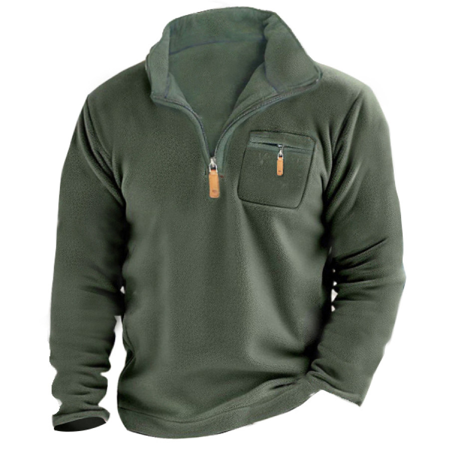 Herren-Fleece-Sweatshirt Mit 1/4-Reißverschluss Outdoor-Reißverschlusstasche Dickes Taktisches Oberteil
Herren-Fleece-Sweatshirt Mit 1/4-Reißverschluss Outdoor-Reißverschlusstasche Dickes Taktisches Oberteil