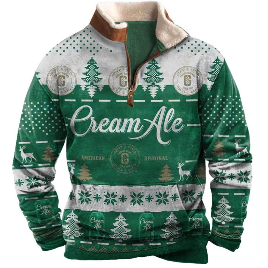 Men's Sweatshirt Genesee Cream Ale Ugly Christmas Plush Collar Quarter Zip Vintage Daily Tops
Men's Sweatshirt Genesee Cream Ale Ugly Christmas Plush Collar Quarter Zip Vintage Daily Tops