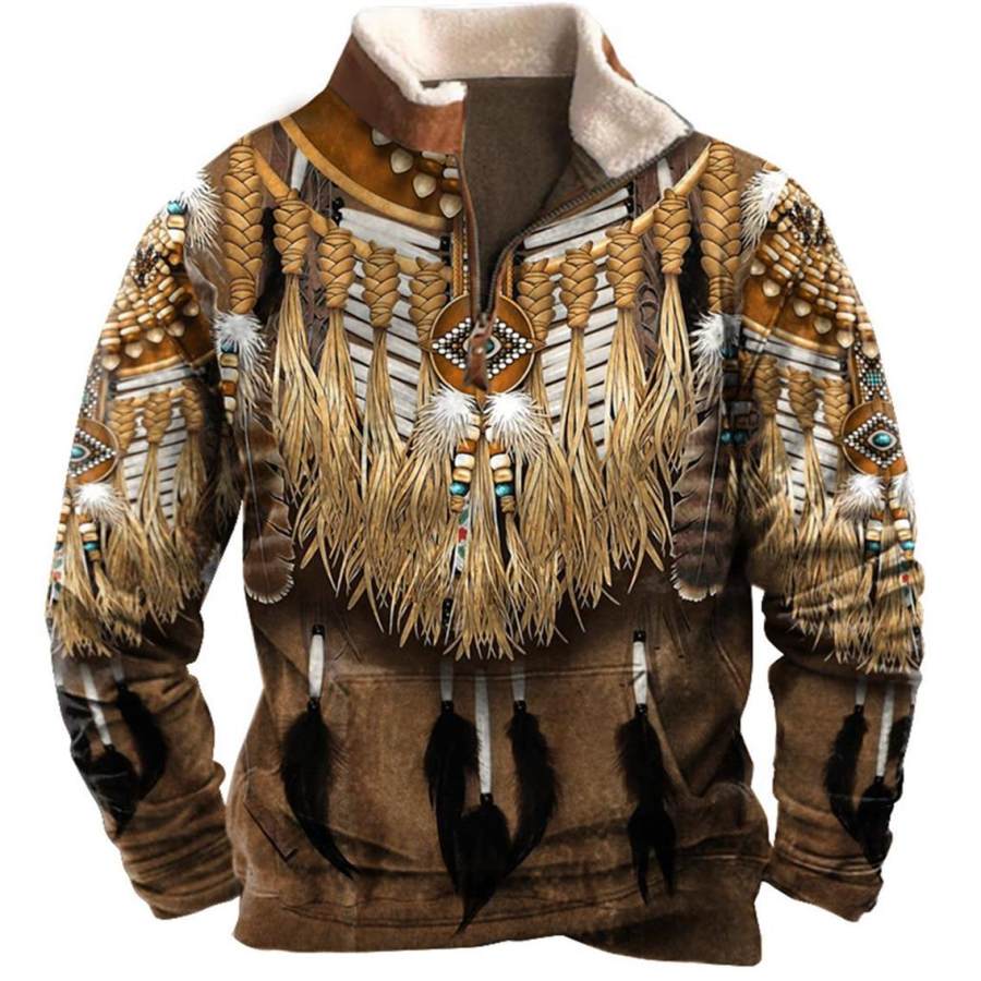 Sudadera Para Hombre Con Cuello De Felpa Indio Americano Y Cremallera De Un Cuarto Tops Diarios Vintage
Sudadera Para Hombre Con Cuello De Felpa Indio Americano Y Cremallera De Un Cuarto Tops Diarios Vintage