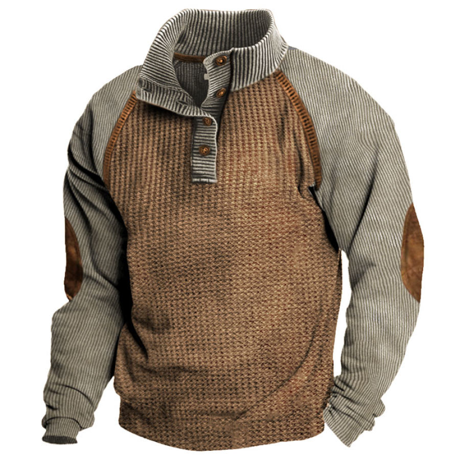 Sweat-shirt Henley Vintage Waffle Colorblock Pour Hommes Manches Raglan Décontractées Pour L'extérieur
Sweat-shirt Henley Vintage Waffle Colorblock Pour Hommes Manches Raglan Décontractées Pour L'extérieur
