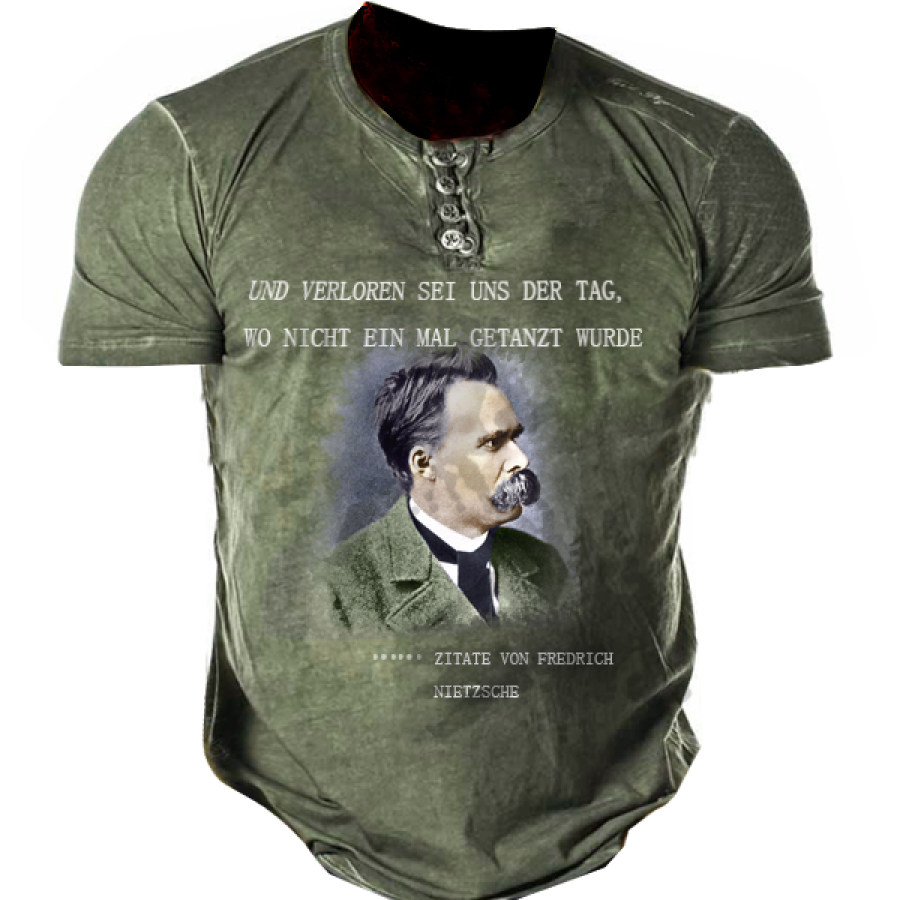 

Zitate Von Friedrich Nietzsche Und Verloren Sei Uns Der Tag Wo Nicht Ein Mal Getanzt Wurde Men Henley Tee