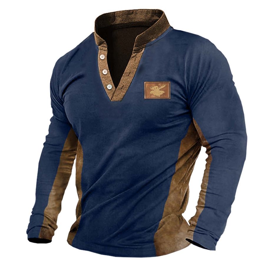 T-shirt Pour Hommes Henley Vintage Moose Color Block Manches Longues Extérieur Quotidien Hauts
T-shirt Pour Hommes Henley Vintage Moose Color Block Manches Longues Extérieur Quotidien Hauts
