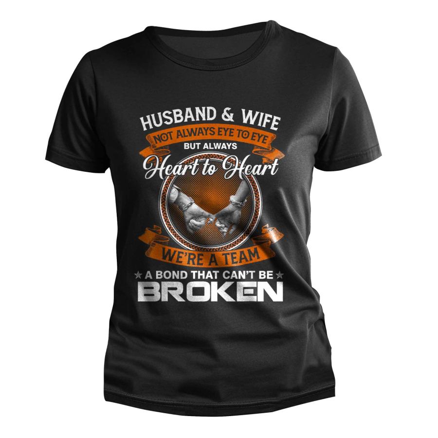 

Damen-T-Shirt Mit Aufdruck „Husband And Wife Heart To Heart“ Im Freien Täglich Lässig Kurzärmelig