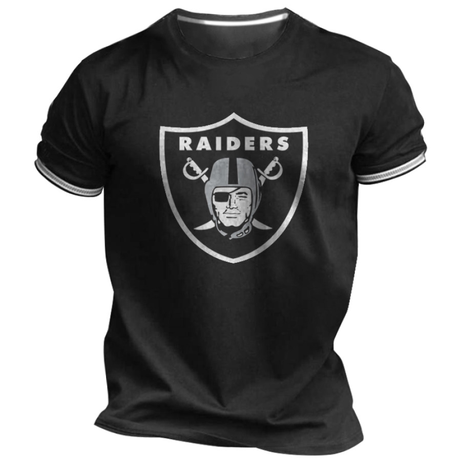 

Men's NFL Las Vegas Raiders Ethnic Print Super Bowl Everyday Casual Short Sleeve T-Shirt