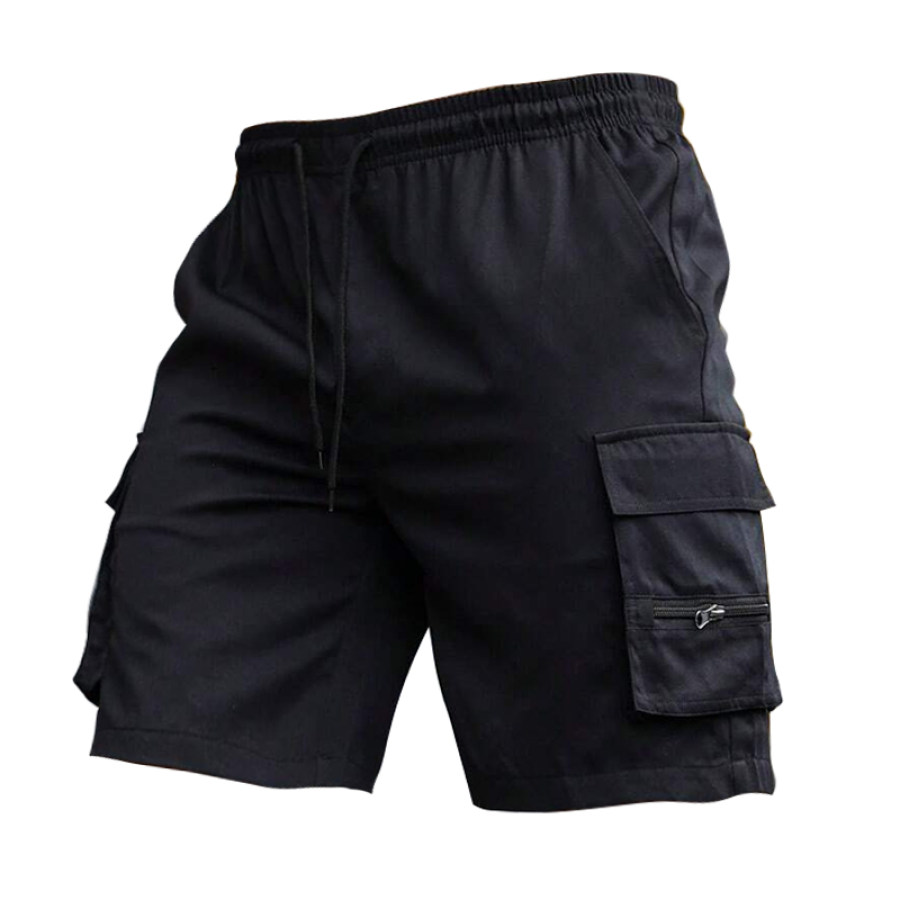 

Men Flap Pocket Drawstring Waist Cargo Shorts Board Shorts