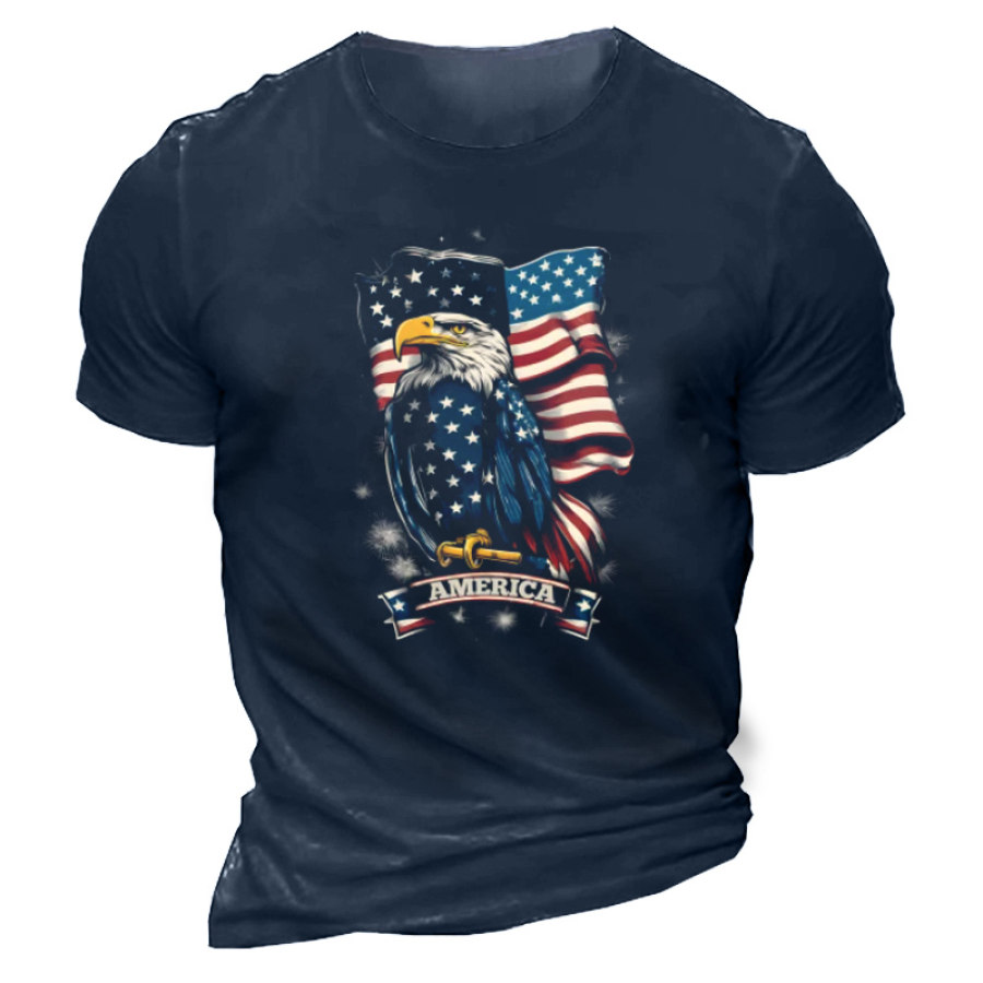 Men's American Eagle Patriot Casual Short Sleeve Crew Neck T-Shirt