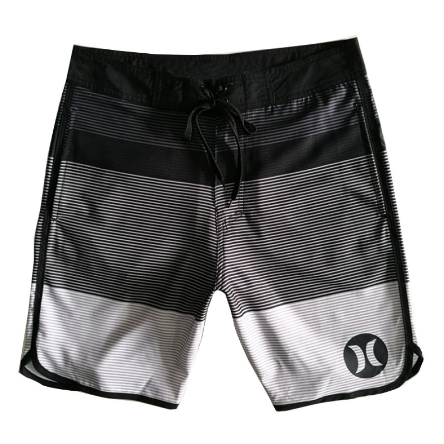 Hurley Shorts De Surf Con Cordón Y Empalme A Rayas De 18" Para Hombre