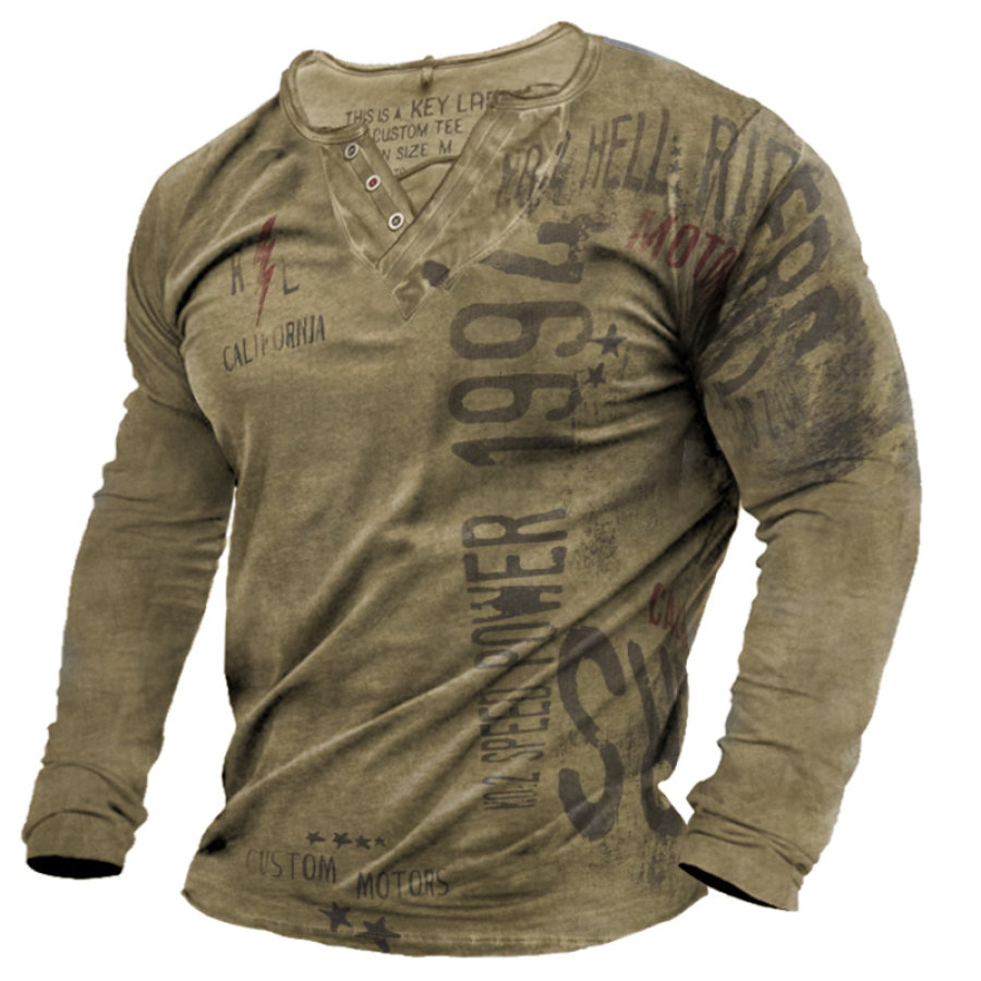 Herren Vintage Distressed Langarmshirt Speed Bedrucktes Kurzarm-T-Shirt Mit V-Ausschnitt
Herren Vintage Distressed Langarmshirt Speed Bedrucktes Kurzarm-T-Shirt Mit V-Ausschnitt