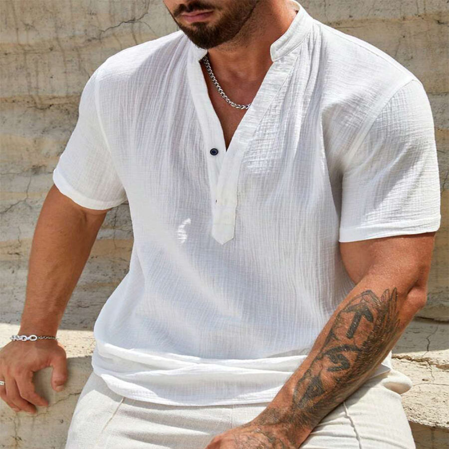 Chemises En Lin Henley à Manches Courtes Pour Hommes Chemises De Plage Boutonnées Décontractées
Chemises En Lin Henley à Manches Courtes Pour Hommes Chemises De Plage Boutonnées Décontractées