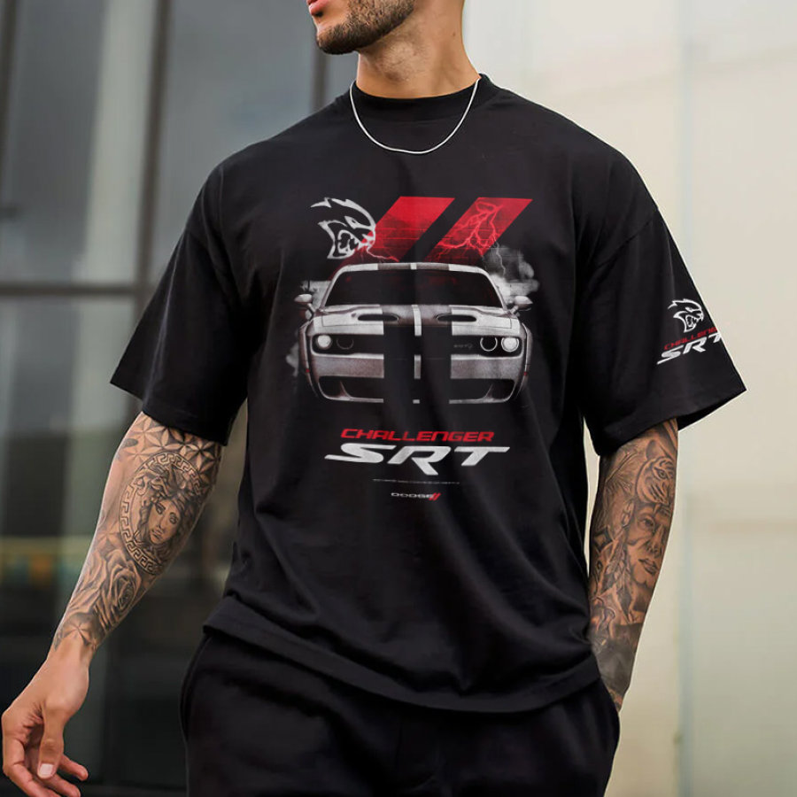 Men's Oversized Retro Racing Short Sleeve T-Shirt