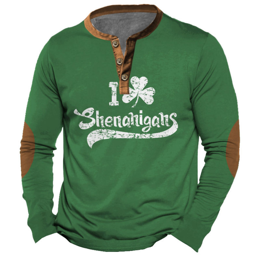 T-Shirt Homme Henley Shenanigans Saint-Patrick Shamrock Lucky Color Block Manches Longues Vintage Quotidien Hauts
T-Shirt Homme Henley Shenanigans Saint-Patrick Shamrock Lucky Color Block Manches Longues Vintage Quotidien Hauts