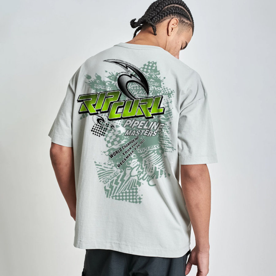 

Übergroßes Strand- Und Urlaubs-T-Shirt Für Herren Mit Surf-Print