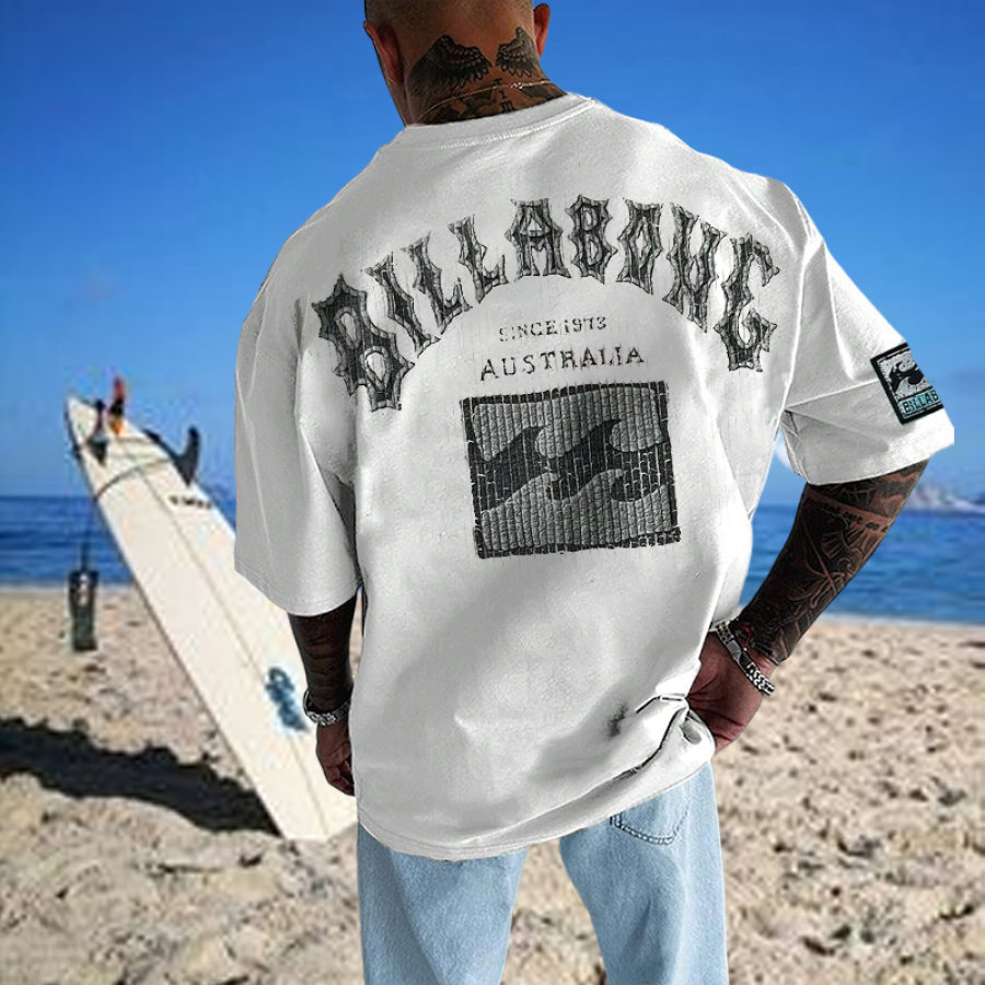 

Übergroßes T-Shirt Für Herren Mit Retro-Surf-Print Und Strandurlaub