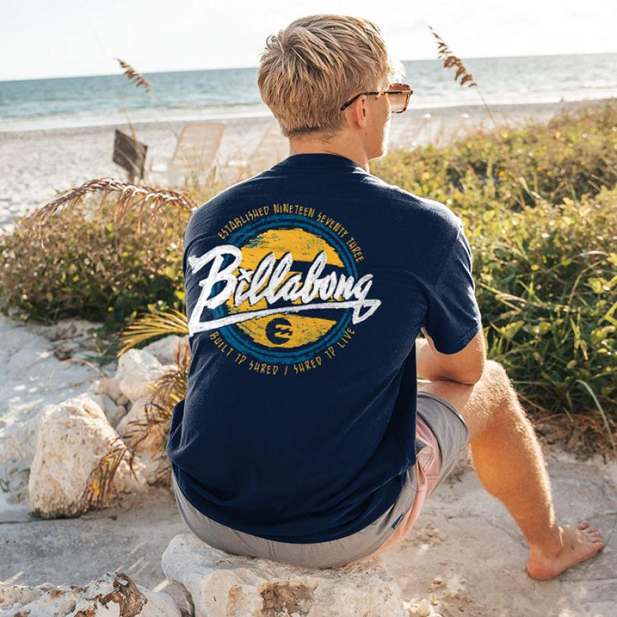 

T-shirt Décontracté à Manches Courtes Pour Hommes Rétro Surf Beach Vacation
