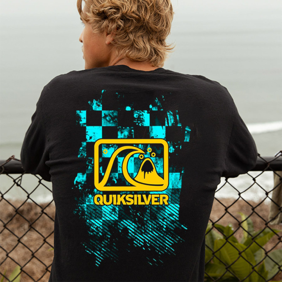 Langärmliges T-Shirt Mit Surf-Strand-Urlaub-Print Für Herren