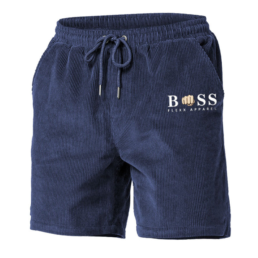 

Мужские винтажные вельветовые шорты Boss с карманами и шнурком для улицы
