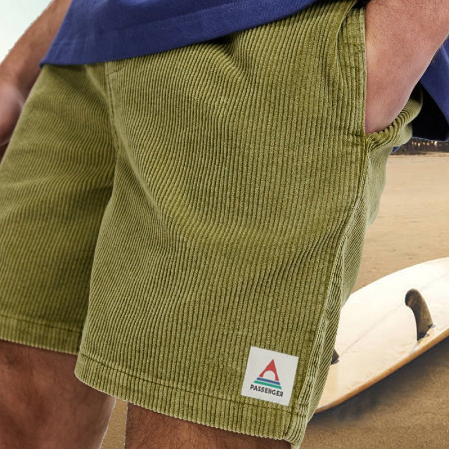 

Мужские шорты для серфинга винтажные вельветовые шорты пляжные летние на каждый день простые пляжные шорты 5 дюймов темно-коричневые