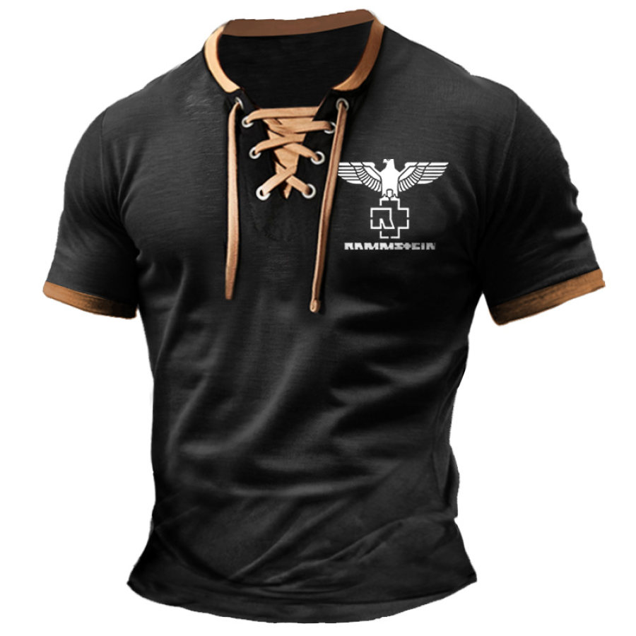 Herren T-Shirt Rammstein Rock Band Vintage Schnürung Kurzarm Farbblock Sommer Alltag Tops
Herren T-Shirt Rammstein Rock Band Vintage Schnürung Kurzarm Farbblock Sommer Alltag Tops
