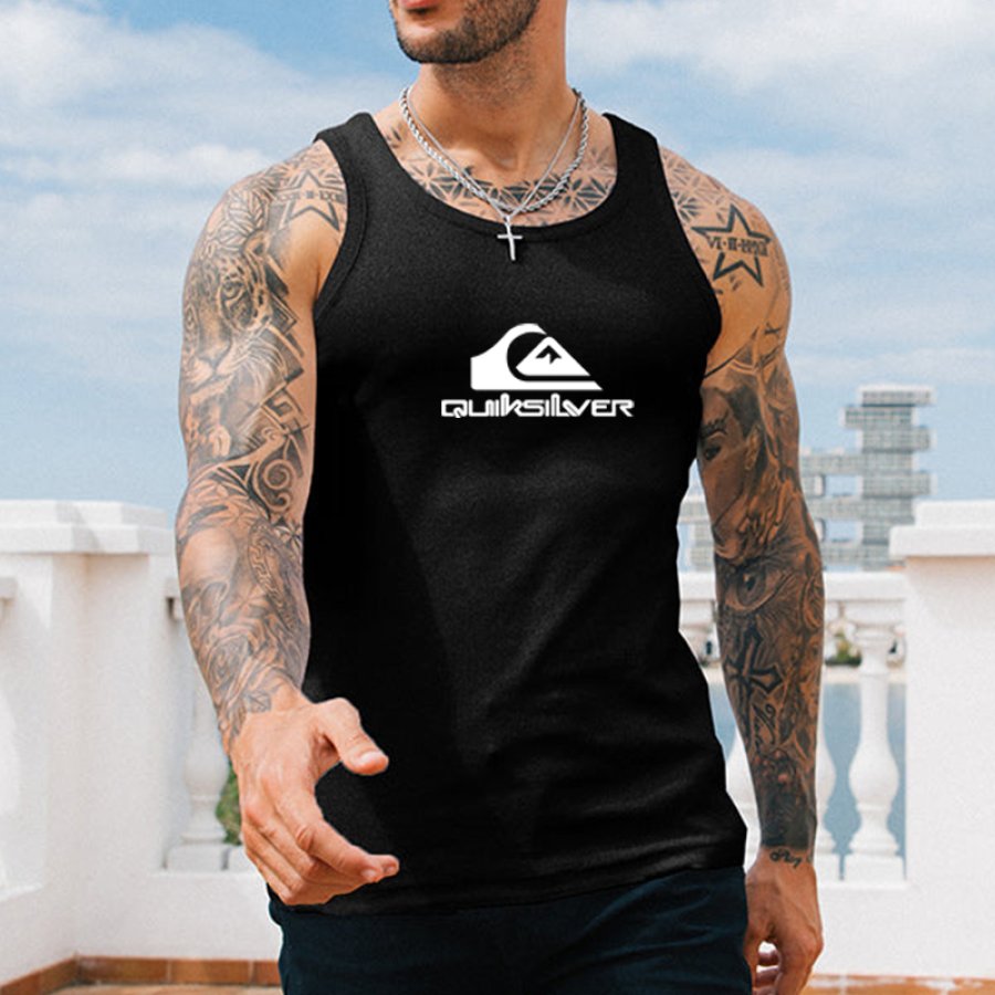 Bedrucktes Tanktop Für Herren Outdoor-Sport Fitness Strandurlaub