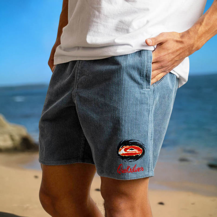 

Men's Surf Shorts Quiksilver Vintage Corduroy Beach Vacation Daily Hawaii Casual Walkshort