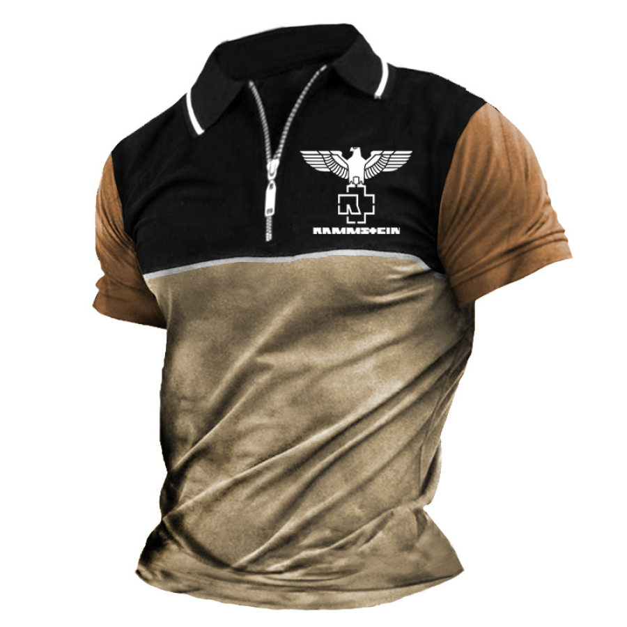 Camiseta De Manga Corta Con Cuello Tipo Polo Con Cremallera Y Bloques De Color Vintage De Rammstein Rock Band Para Hombre
Camiseta De Manga Corta Con Cuello Tipo Polo Con Cremallera Y Bloques De Color Vintage De Rammstein Rock Band Para Hombre