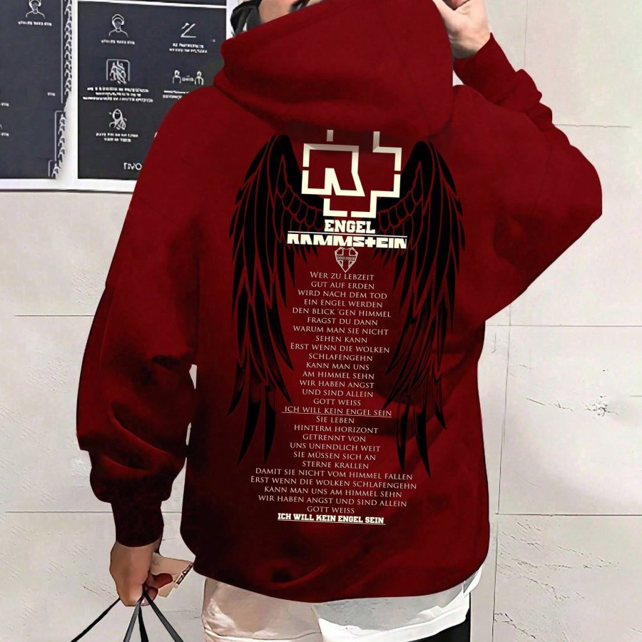 Sudadera Con Capucha Informal Extragrande Y Holgada De Rammstein Rock Band Para Hombre