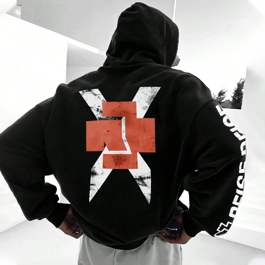 Sudadera Con Capucha Informal Extragrande Y Holgada De Rammstein Rock Band Para Hombre