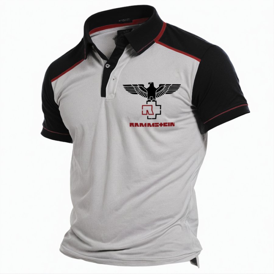 Herren-Poloshirt Mit Aufdruck „Rammstein Rock Band“
