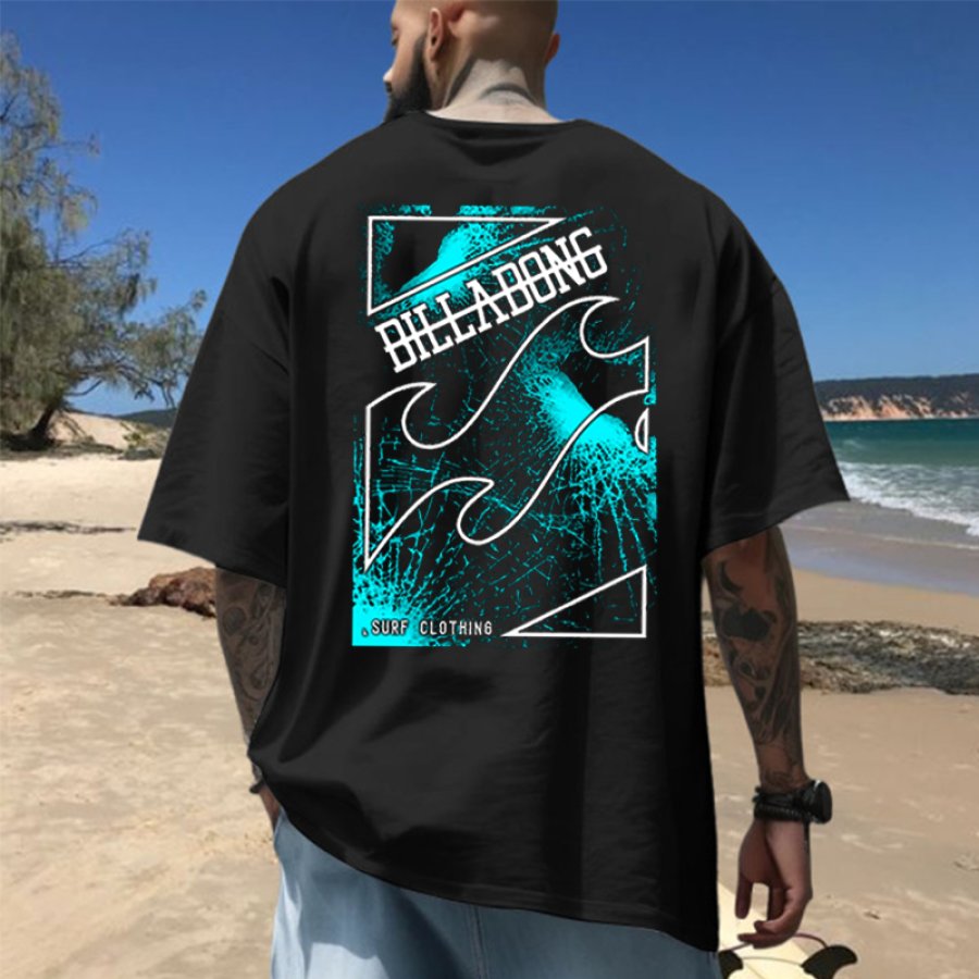 

Rip Curl Surf Poster Beach Lockeres Kurzärmliges Übergroßes T-Shirt Für Herren
