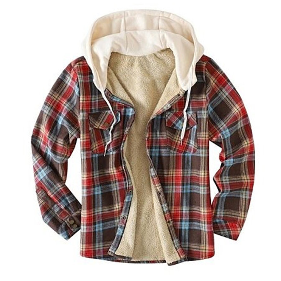 Plaid Casual Retro Lapel Jacket Plaid Top Shirt